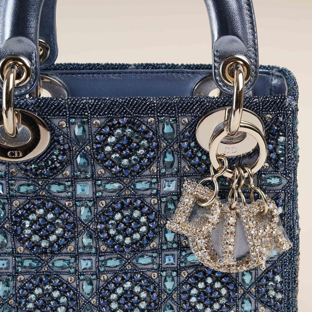 LADY DIOR MINI MIT PERLEN