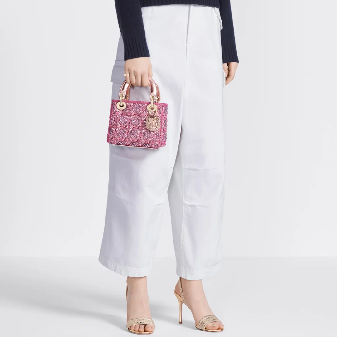 LADY DIOR MINI MIT PERLEN
