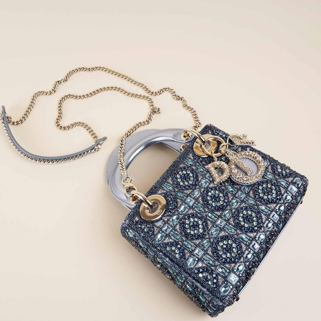 LADY DIOR MINI MIT PERLEN