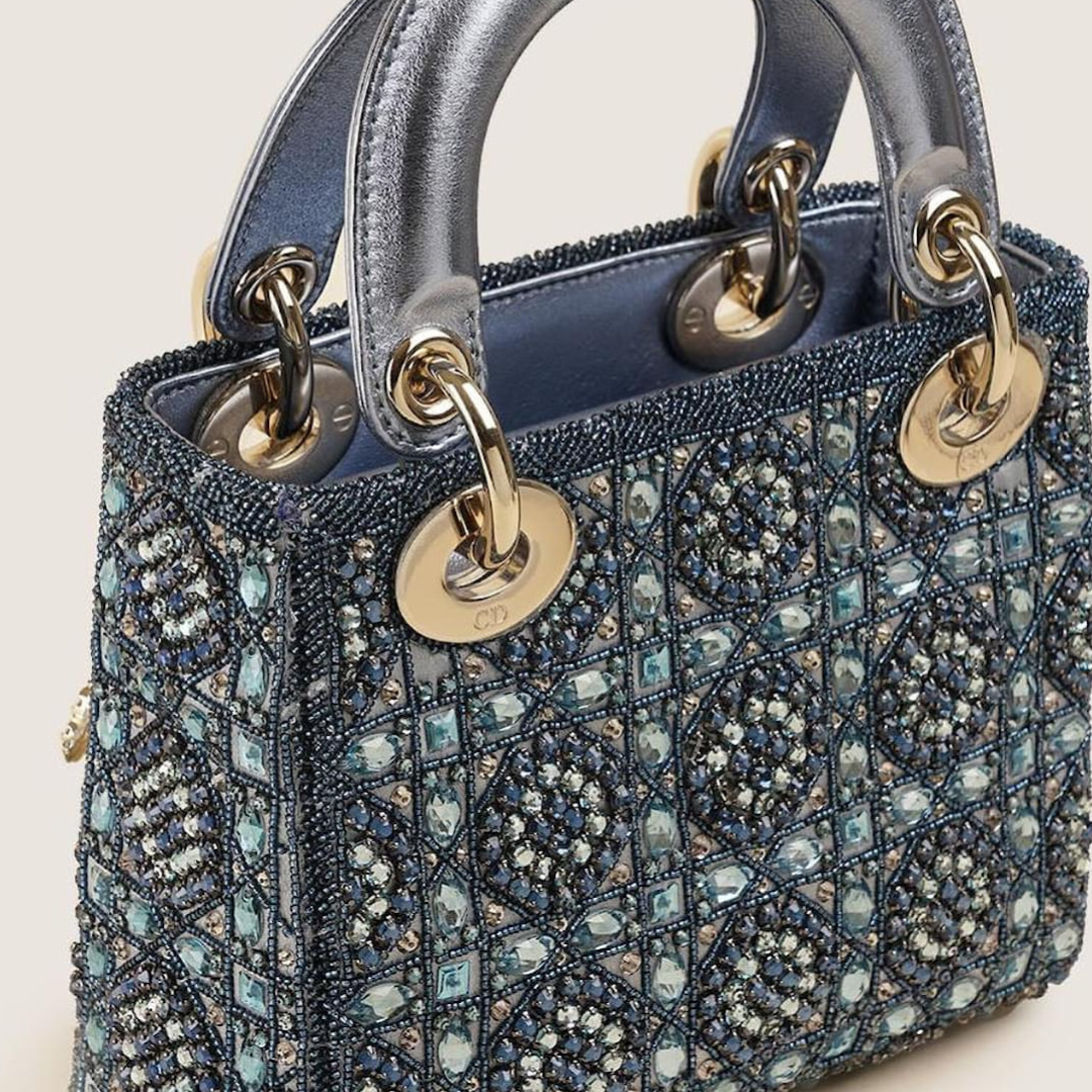 LADY DIOR MINI MIT PERLEN