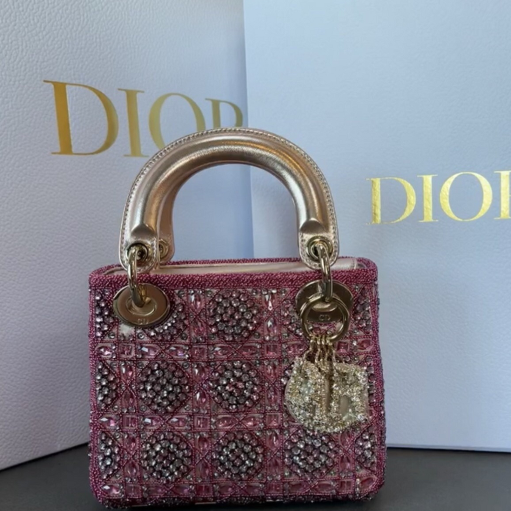 LADY DIOR MINI MIT PERLEN