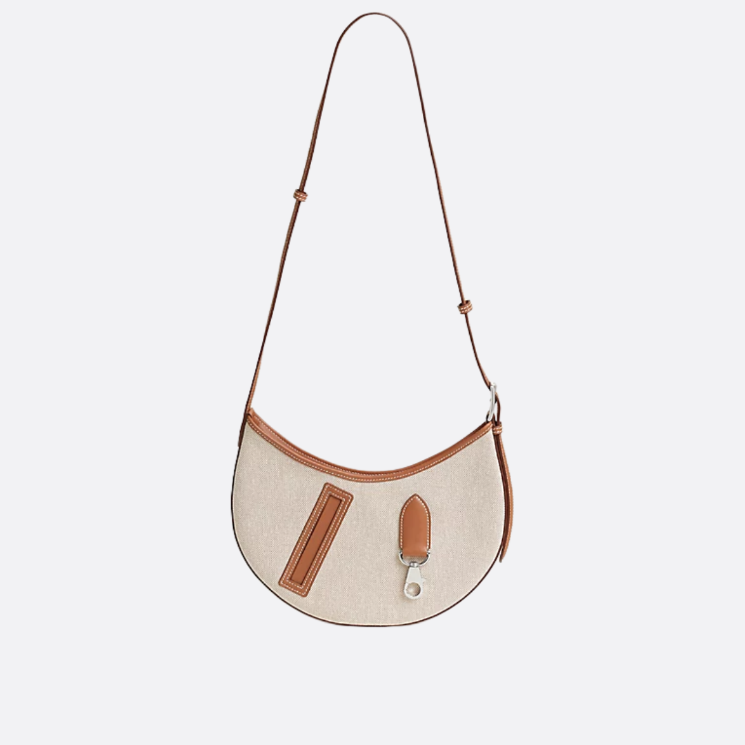 KLEINE SATTELTASCHE AUS STOFF UND LEDER VON HERMÈS