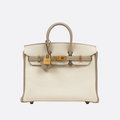 HERMÈS BIRKIN 25 HSS TASCHE IN CRAIE / GRIS TOURTERELLE AUS TOGO LEDER