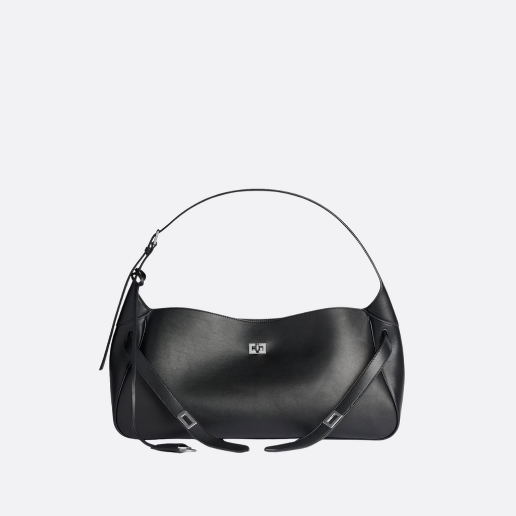 BALENCIAGA BEL AIR MEDIUM SCHULTERTASCHE AUS SCHWARZEM KALBSLEDER