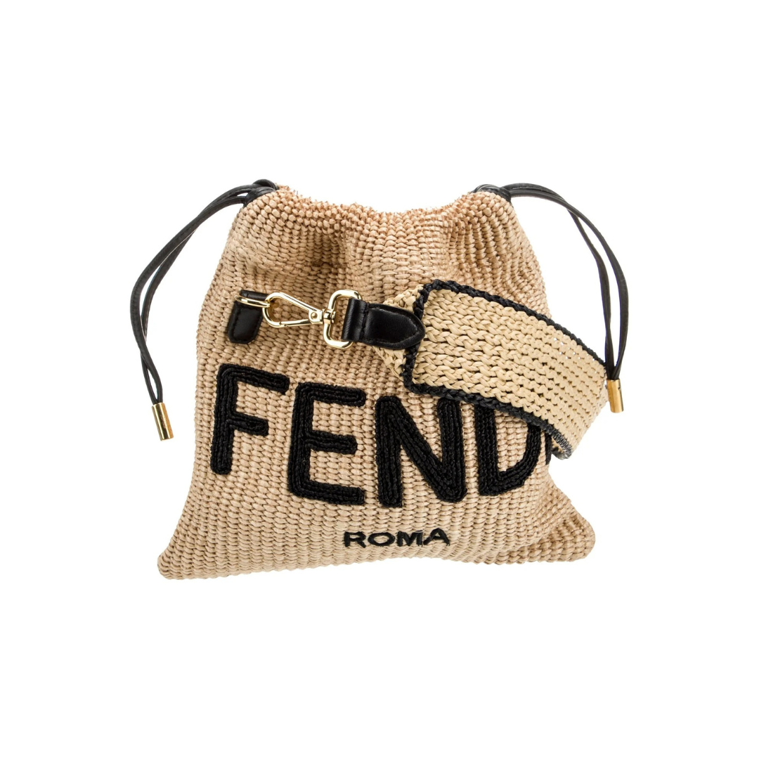 FENDI KLEINE HANDTASCHE AUS RAFFIA
