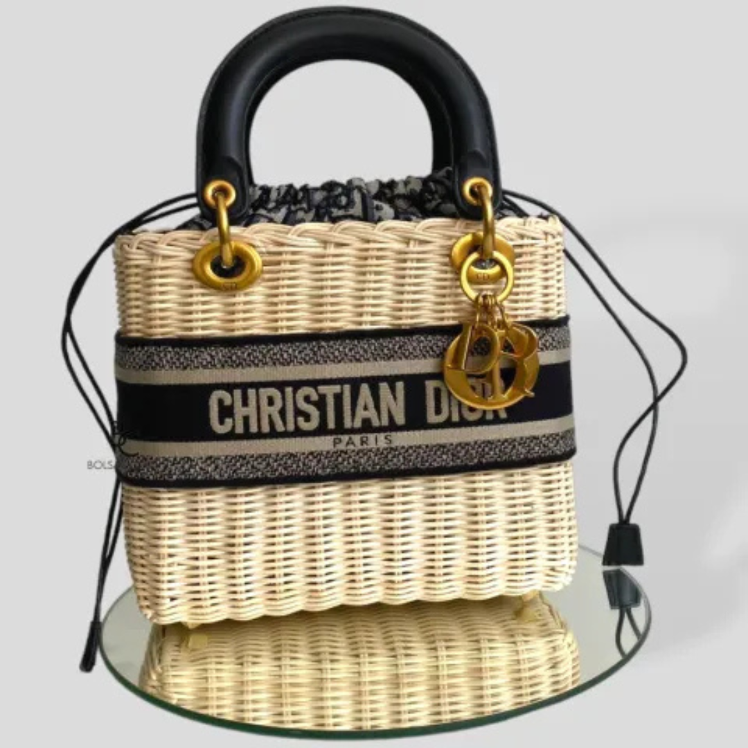DIOR LADY DIOR HANDTASCHE AUS RATTAN
