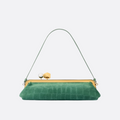 JACQUEMUS LE SALON CLUTCH IN SUEDE WITH CROCO EMBOSSING