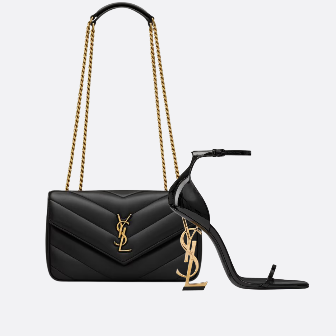YVES SAINT LAURENT SET HANDTASCHE UND SANDALEN