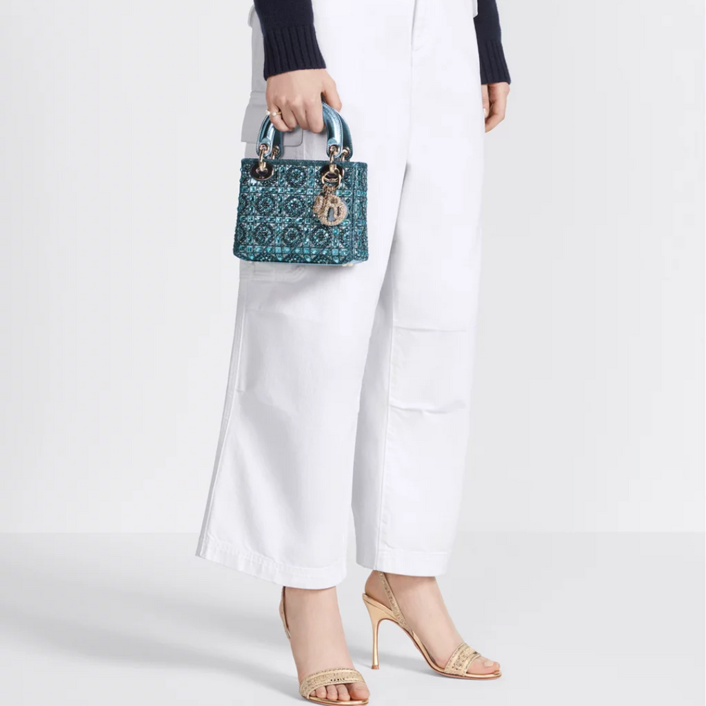 LADY DIOR MINI MIT PERLEN