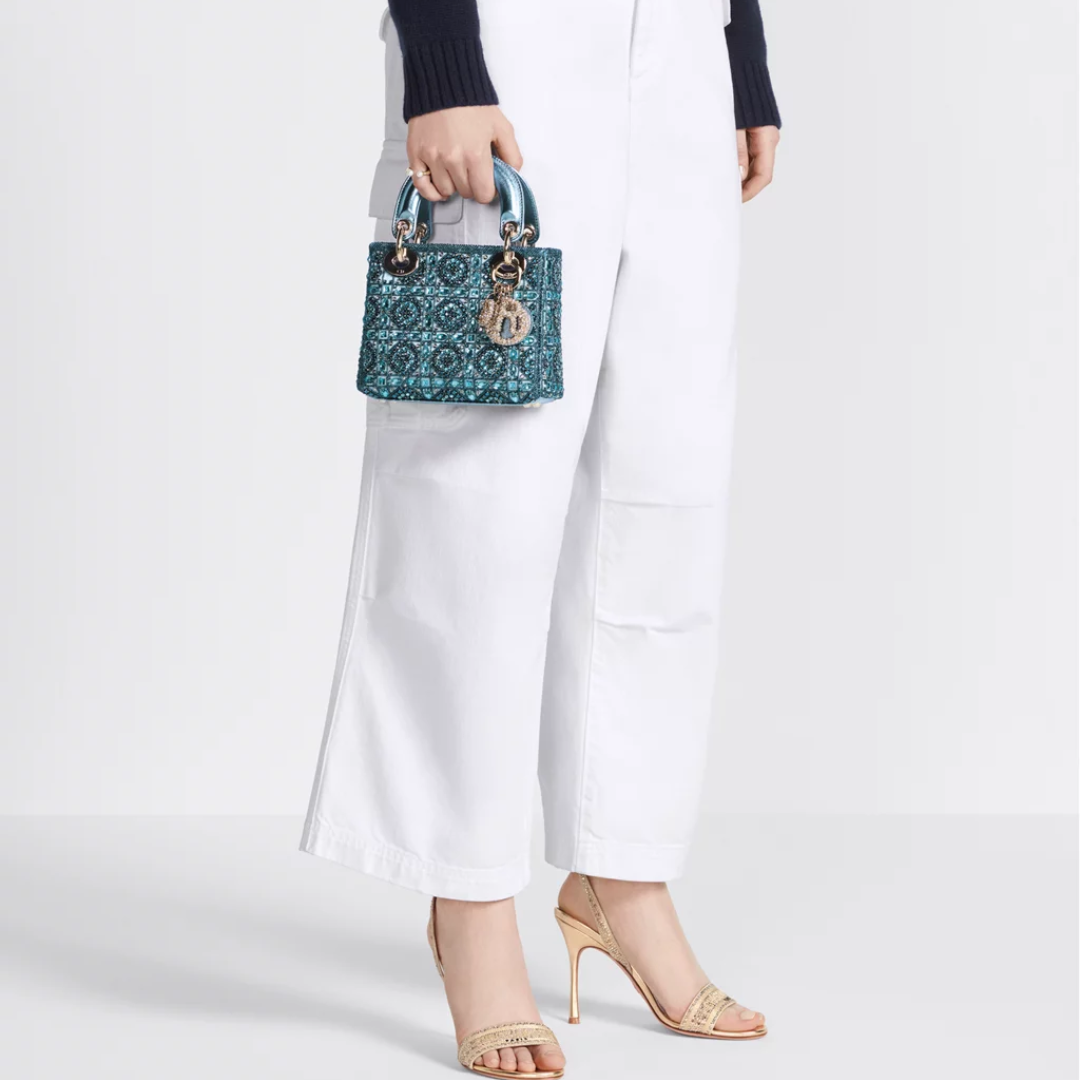LADY DIOR MINI MIT PERLEN