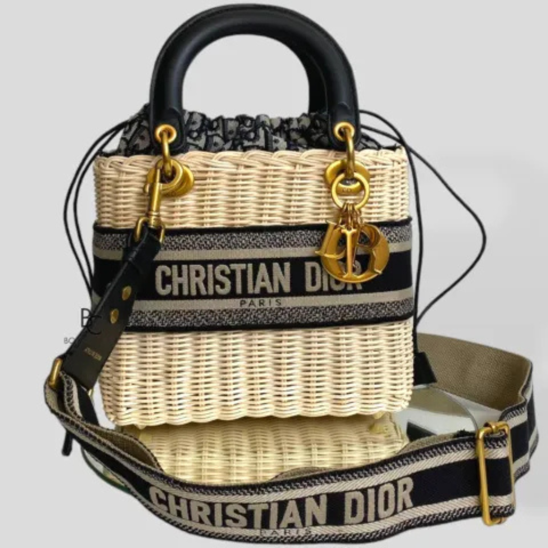 DIOR LADY DIOR HANDTASCHE AUS RATTAN