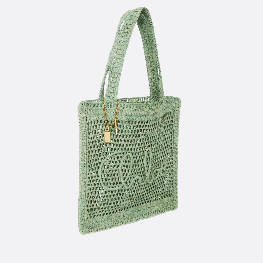 CHLOÉ SOMMER-BANANENTASCHE AUS RAFFIA