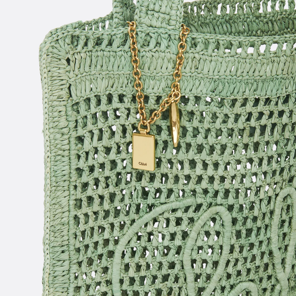 CHLOÉ SOMMER-BANANENTASCHE AUS RAFFIA