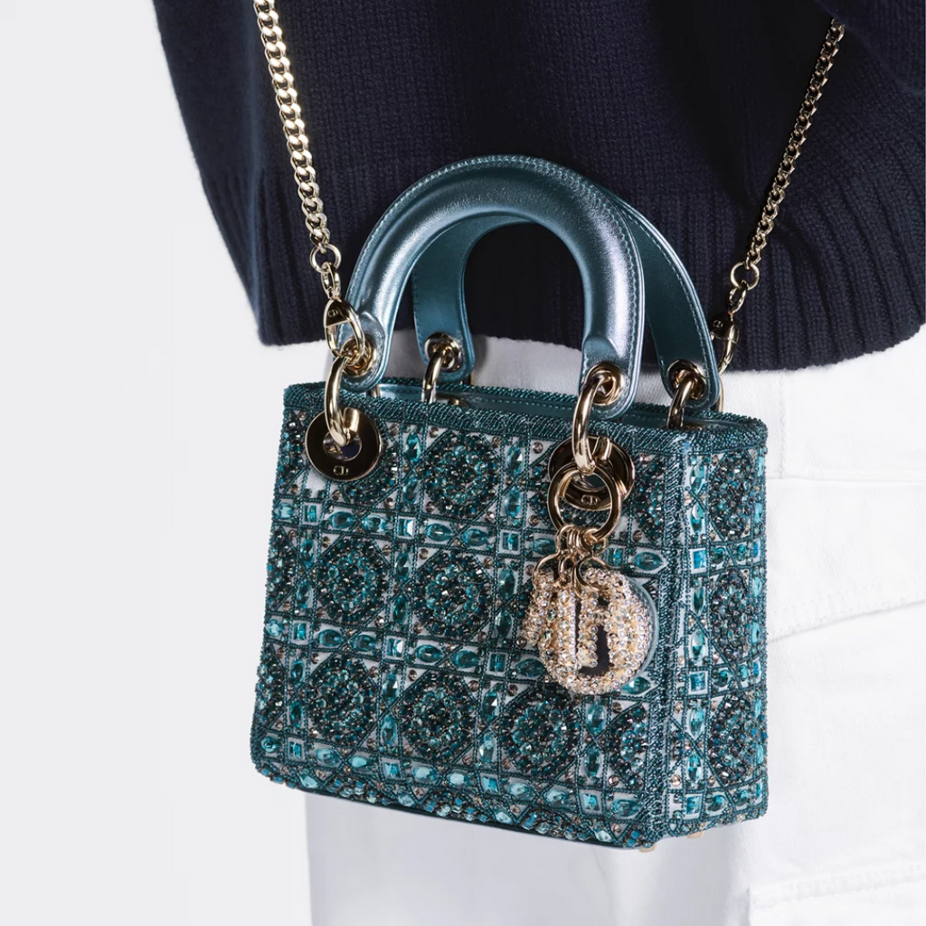 LADY DIOR MINI MIT PERLEN