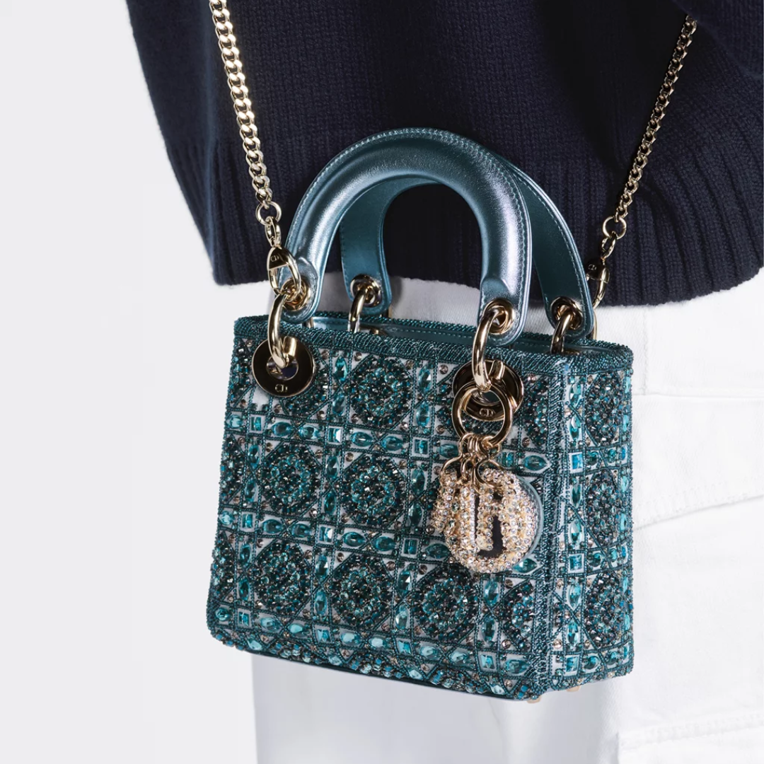 LADY DIOR MINI MIT PERLEN