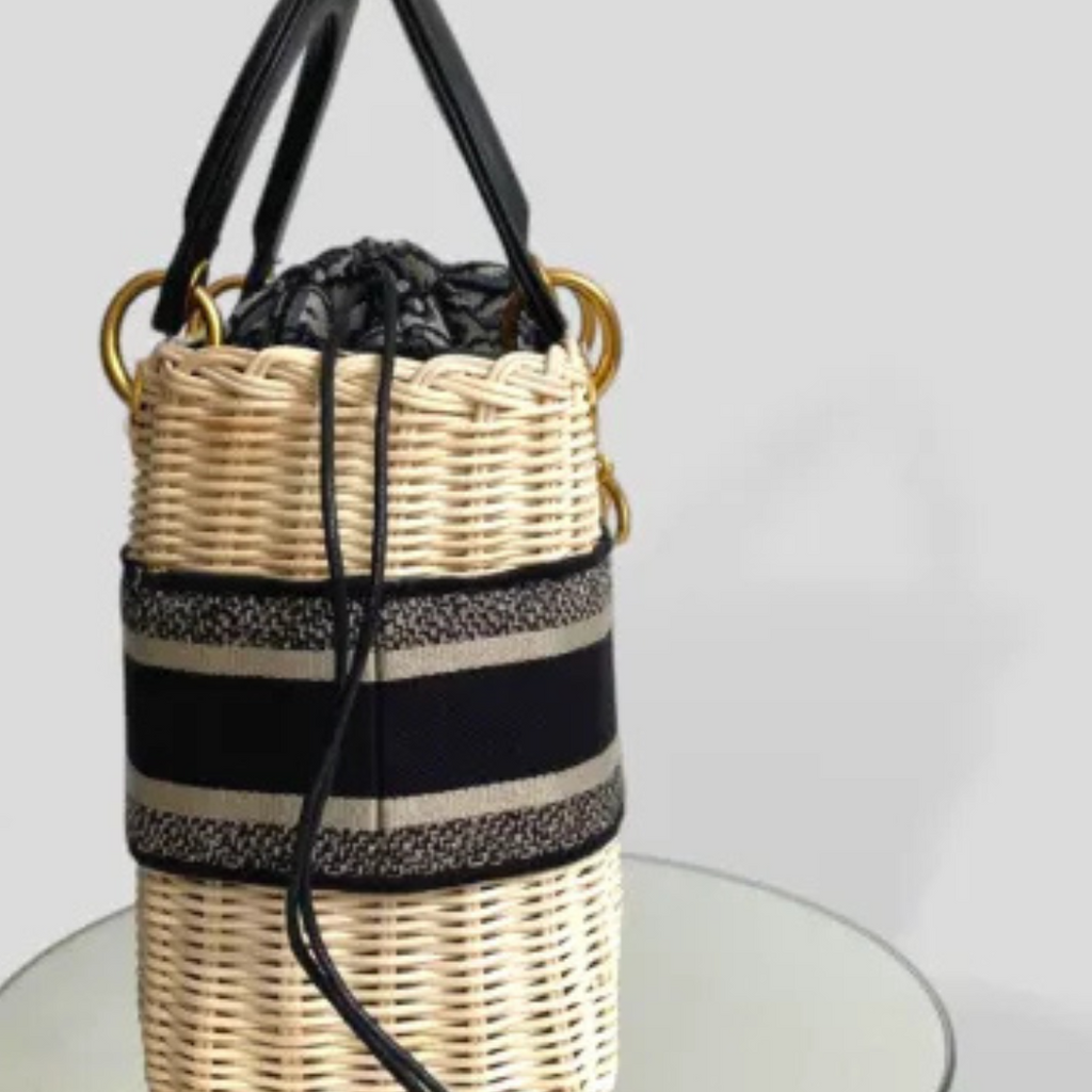 DIOR LADY DIOR HANDTASCHE AUS RATTAN