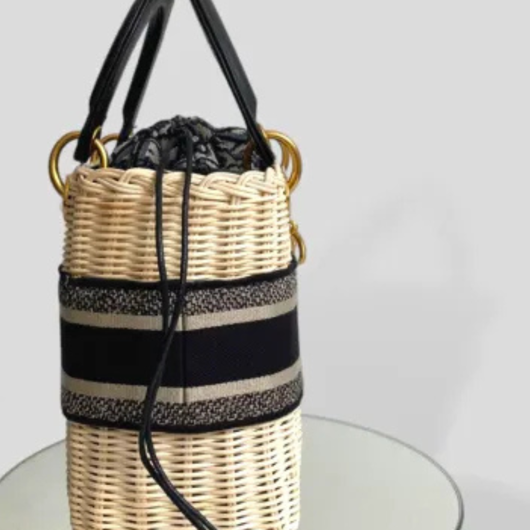 DIOR LADY DIOR HANDTASCHE AUS RATTAN