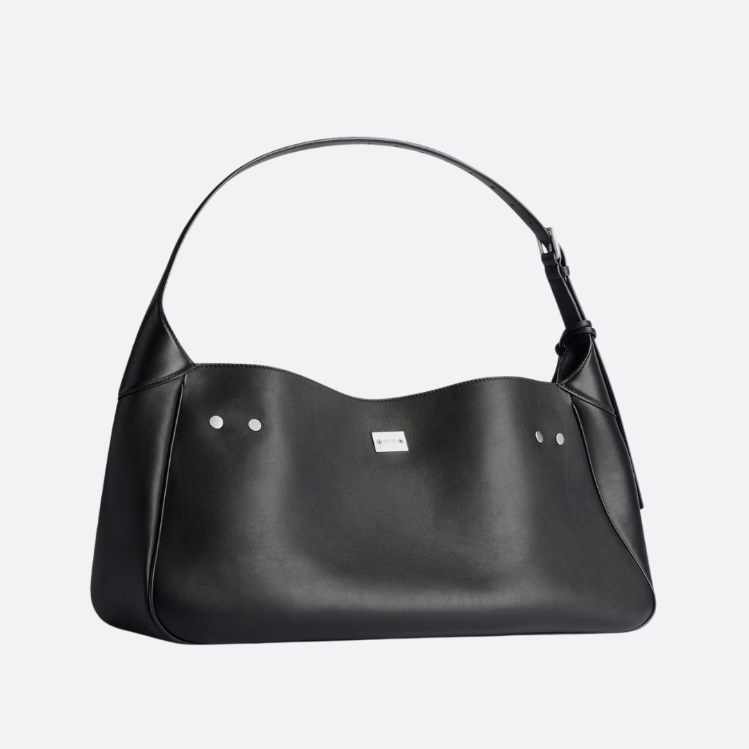 BALENCIAGA BEL AIR MEDIUM SCHULTERTASCHE AUS SCHWARZEM KALBSLEDER