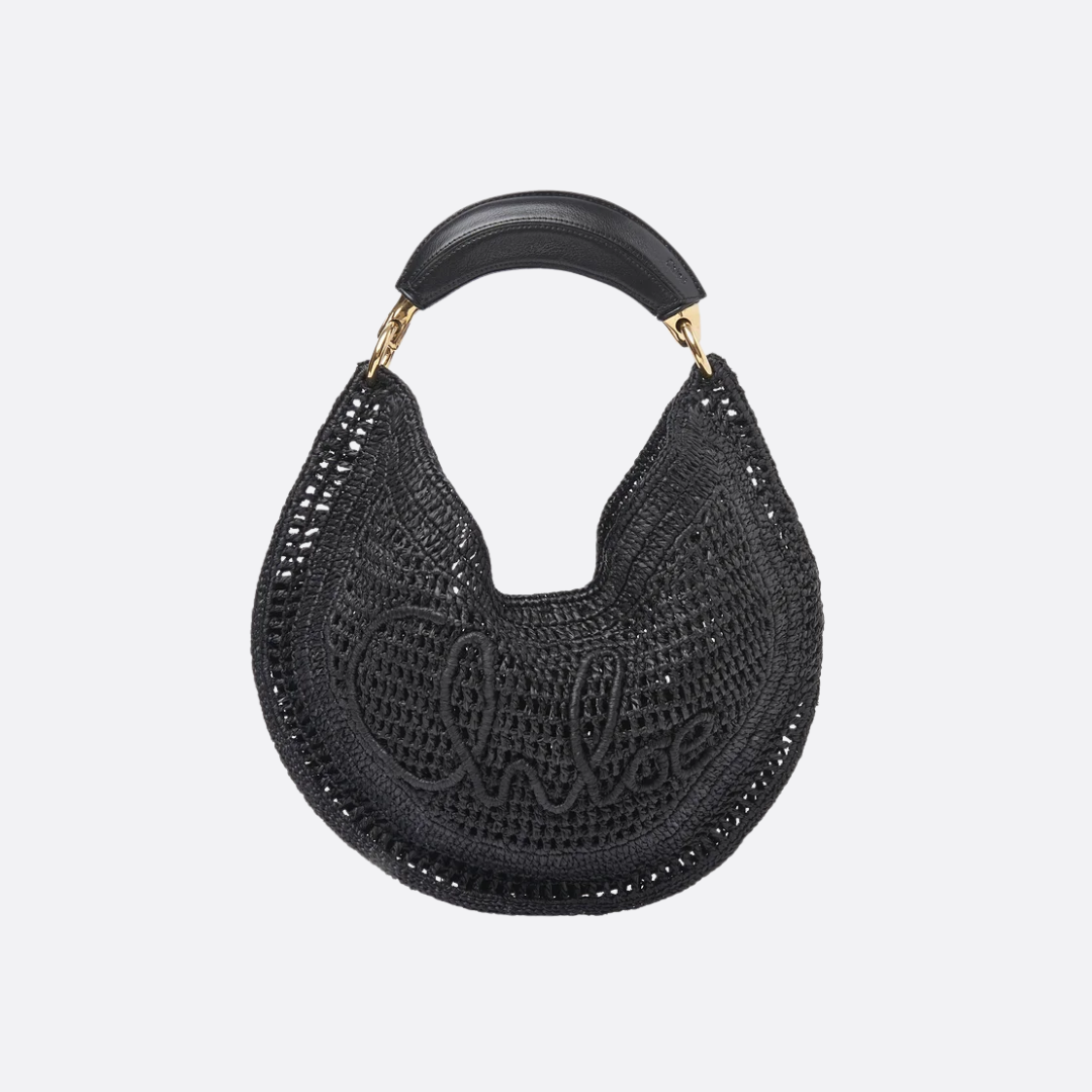 CHLOÉ SOMMER-BANANENTASCHE AUS RAFFIA-BAST