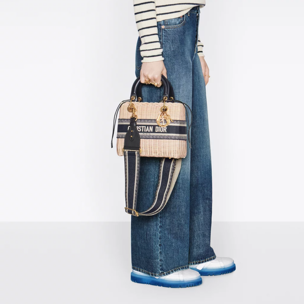 DIOR LADY DIOR HANDTASCHE AUS RATTAN