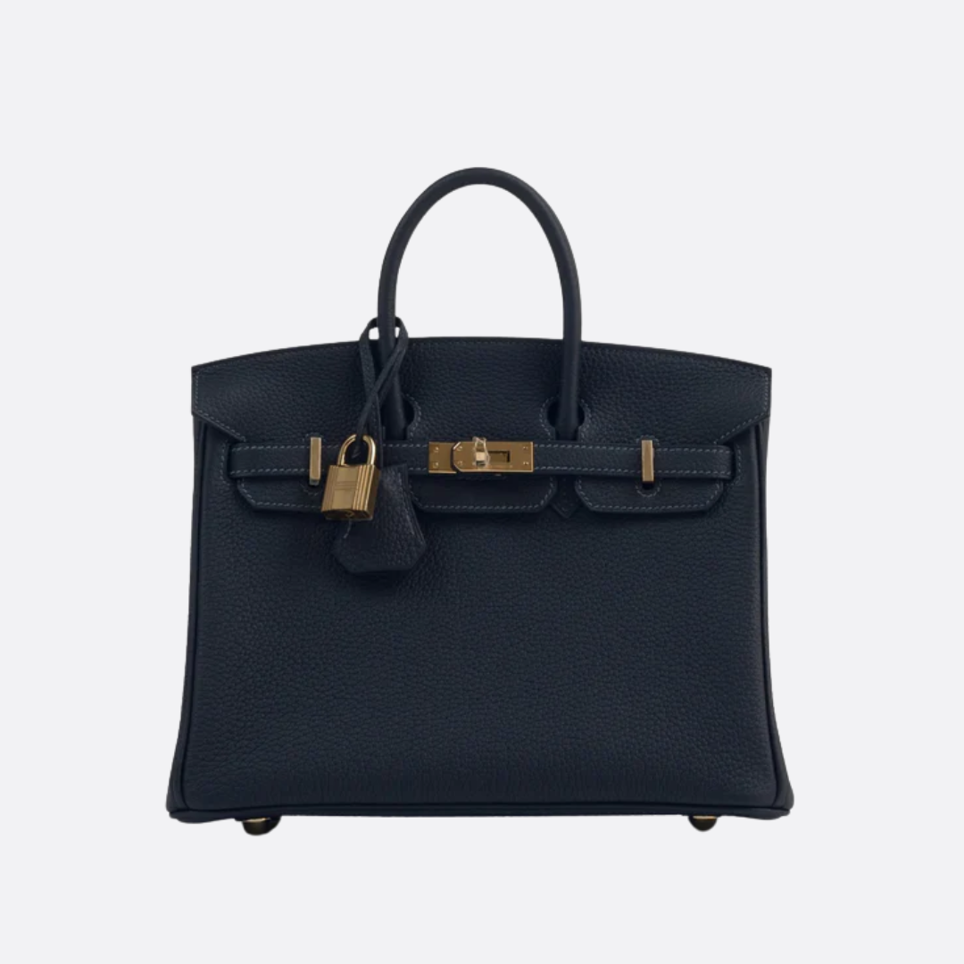HERMÈS BIRKIN 25 HSS TASCHE IN CRAIE / GRIS TOURTERELLE AUS TOGO LEDER