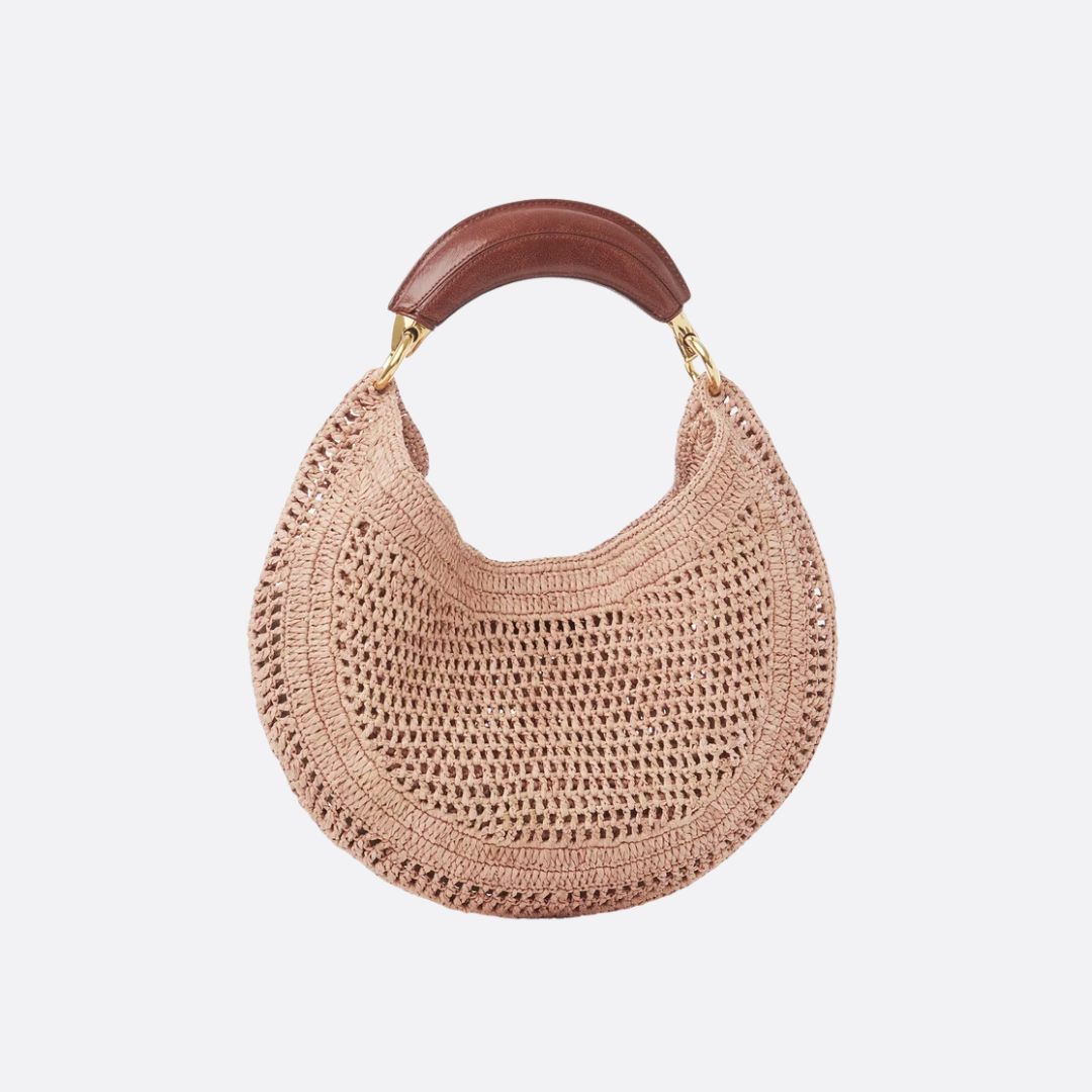 CHLOÉ SOMMER-BANANENTASCHE AUS RAFFIA-BAST