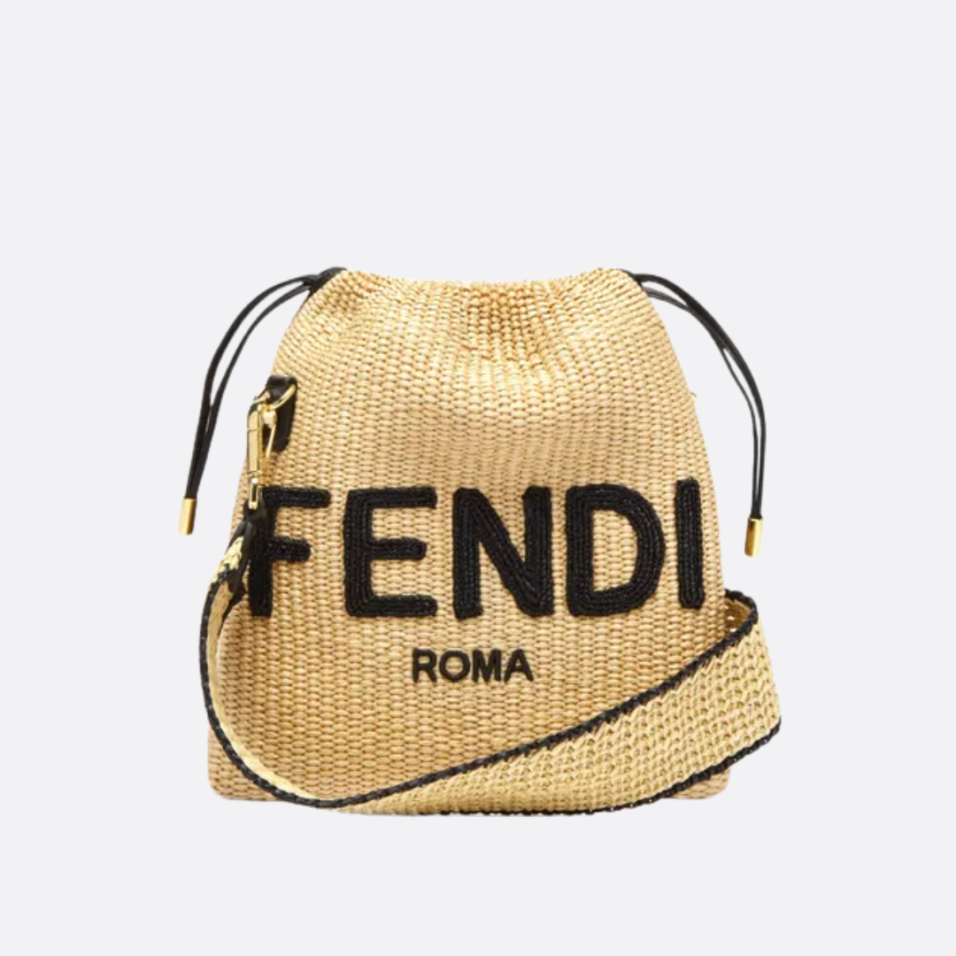 FENDI KLEINE HANDTASCHE AUS RAFFIA