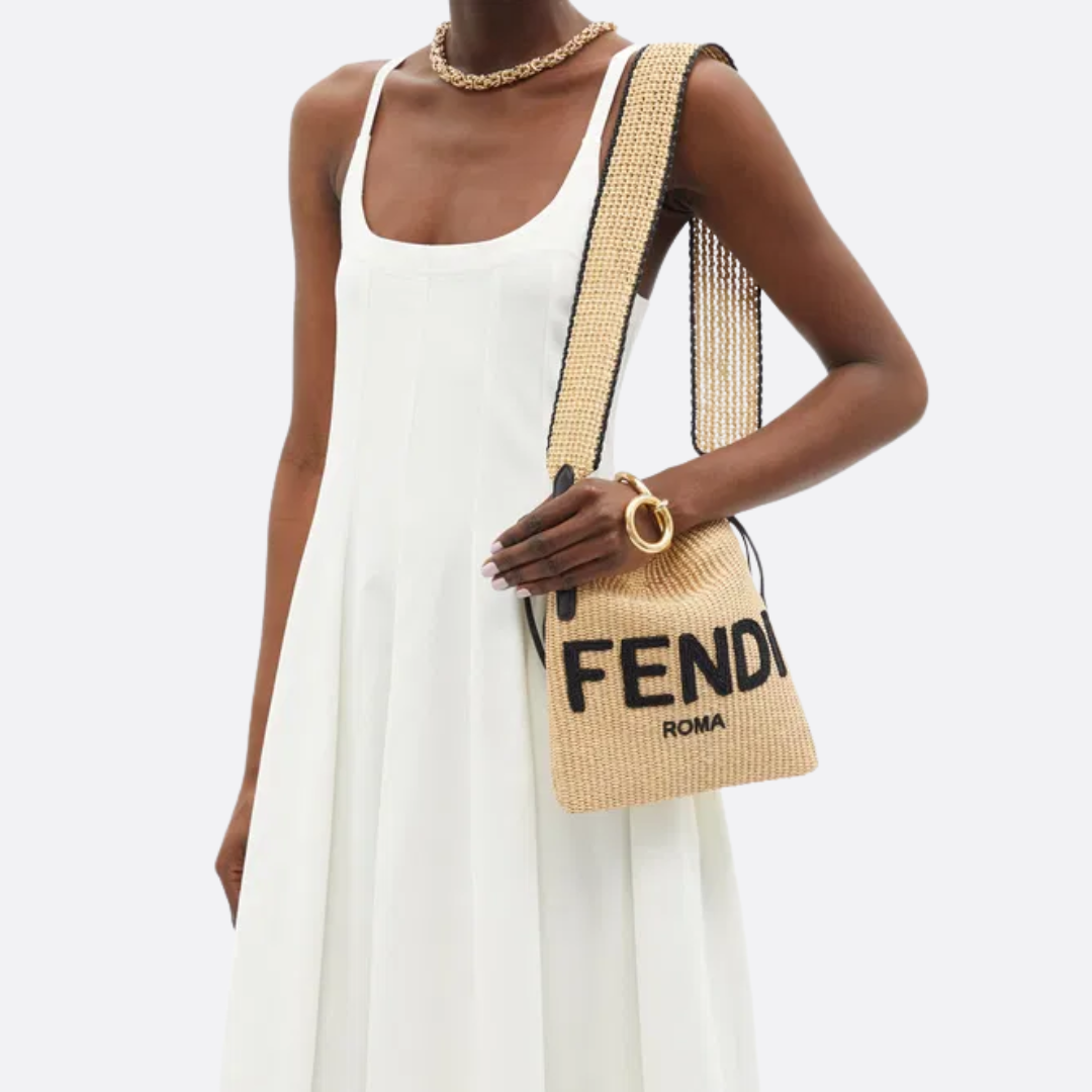 FENDI KLEINE HANDTASCHE AUS RAFFIA