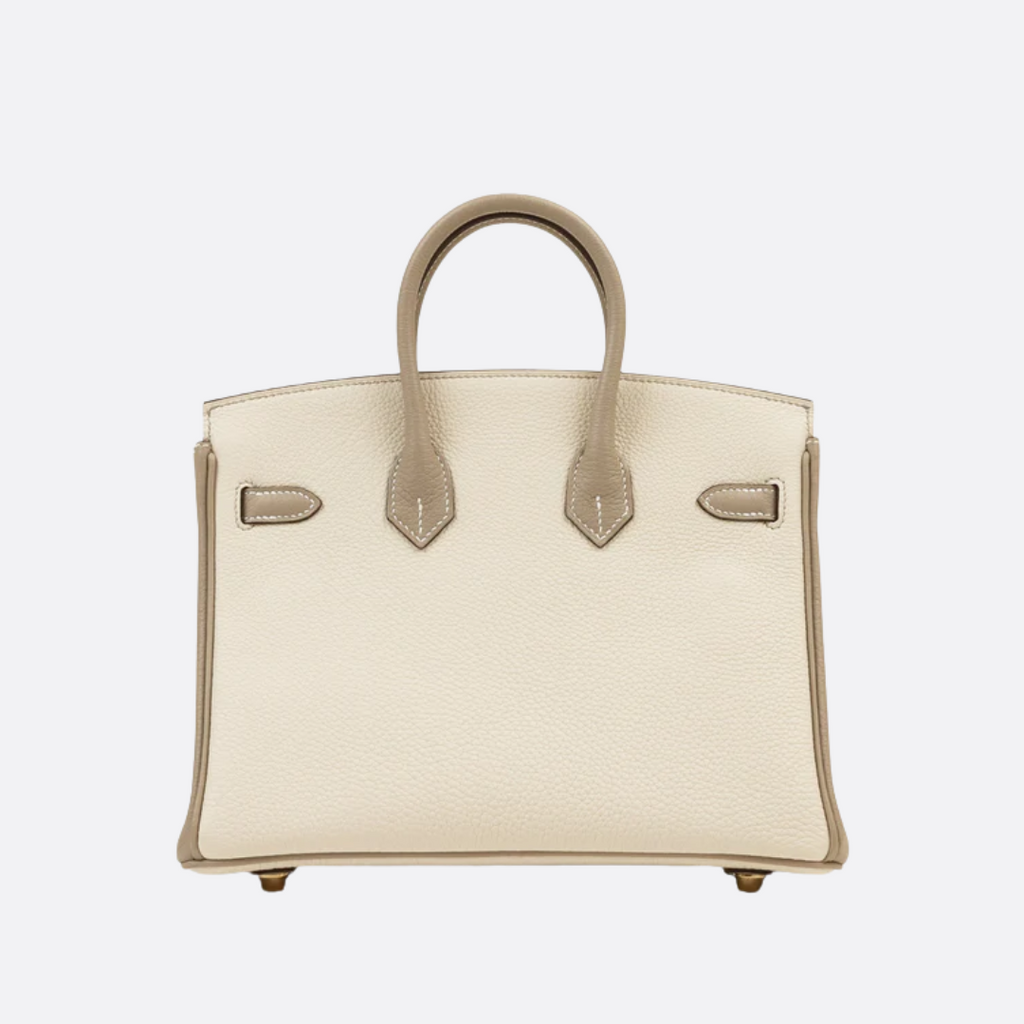 HERMÈS BIRKIN 25 HSS TASCHE IN CRAIE / GRIS TOURTERELLE AUS TOGO LEDER
