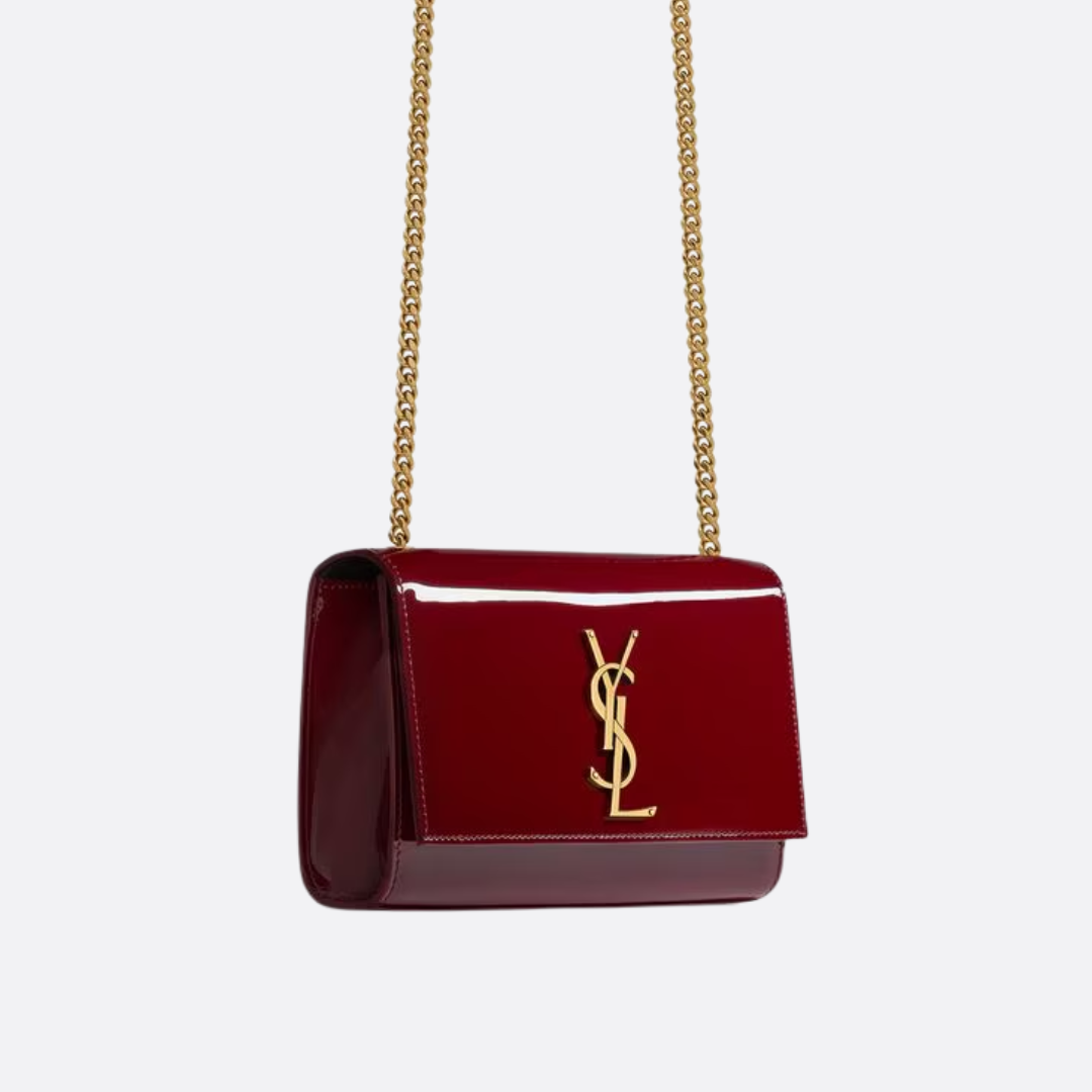 SAINT LAURENT KATE KLEINE SCHULTERTASCHE AUS LACKLEDER