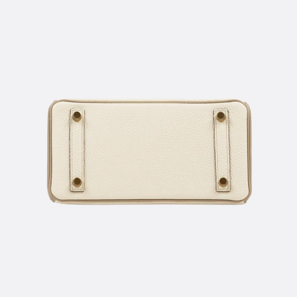 HERMÈS BIRKIN 25 HSS TASCHE IN CRAIE / GRIS TOURTERELLE AUS TOGO LEDER