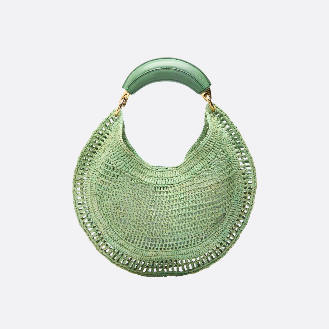 CHLOÉ SUMMER BANANA BAG IN RAFFIA