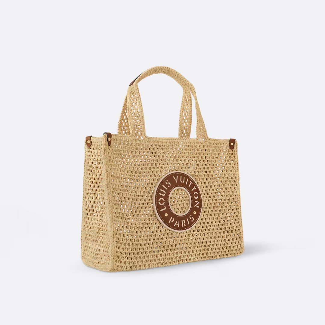 LOUIS VUITTON ONTHEGO MM HANDTASCHE AUS RAFFIA BY THE POOL