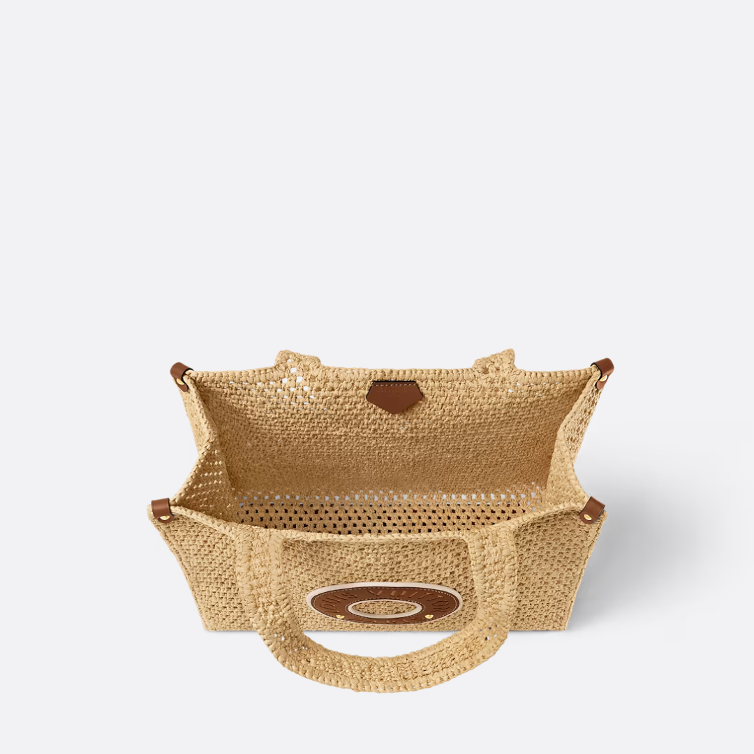 LOUIS VUITTON ONTHEGO MM HANDTASCHE AUS RAFFIA BY THE POOL