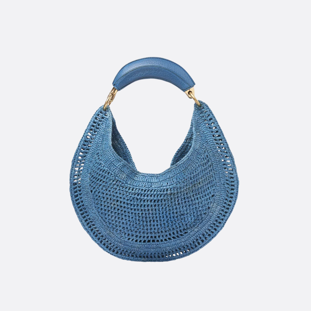 CHLOÉ SUMMER BANANA BAG IN RAFFIA