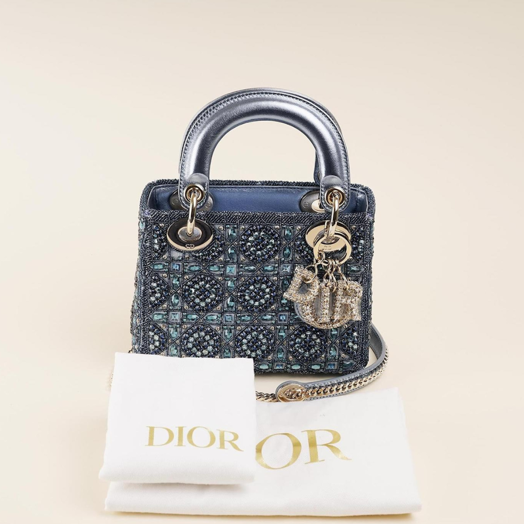 LADY DIOR MINI MIT PERLEN
