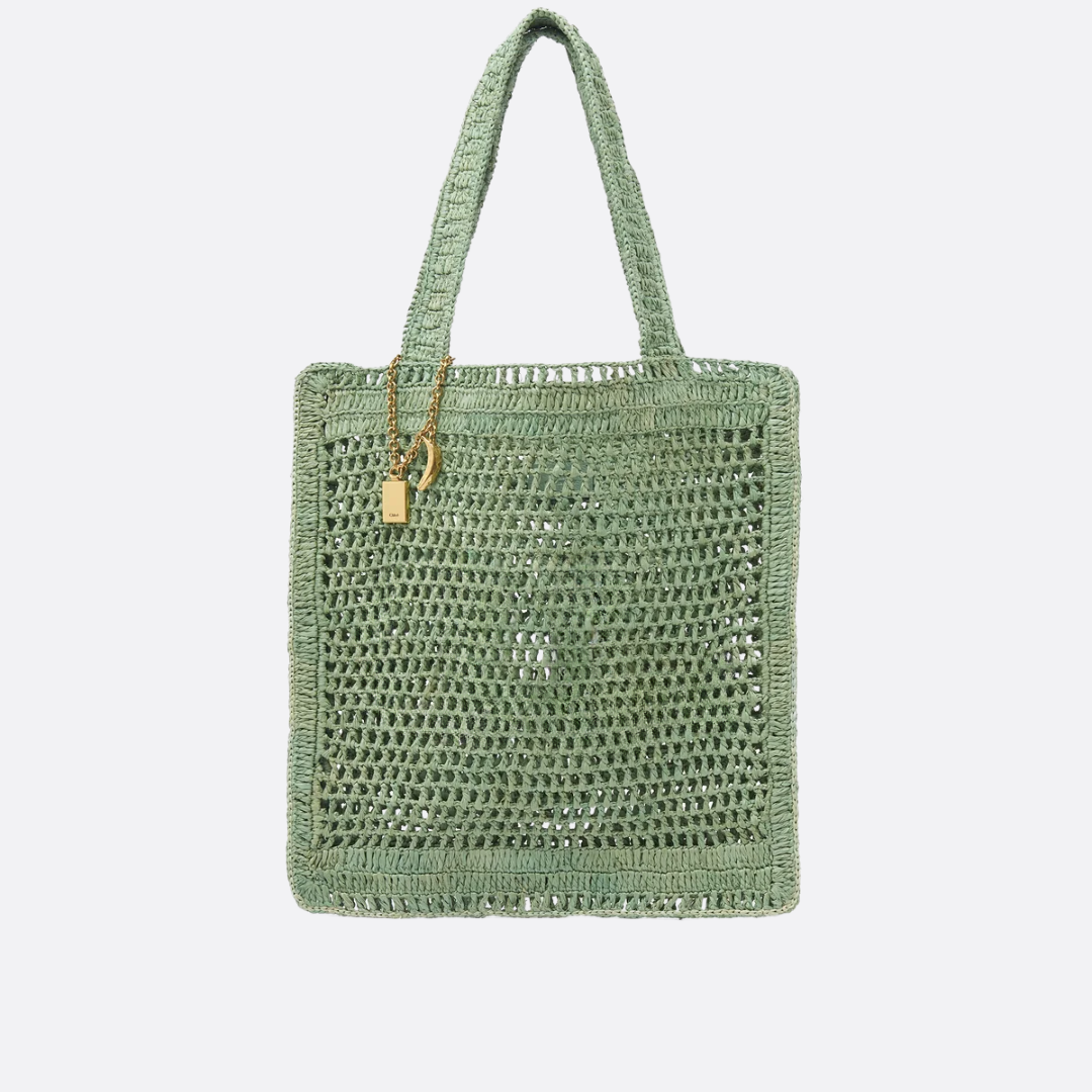 CHLOÉ SUMMER BANANA BAG IN RAFFIA