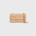 CÉLINE CLAUDE CHAIN SHOULDER BAG IN RAFFIA EFFECT