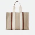 CHLOÉ WOODY TOTE BAG IN LINEN