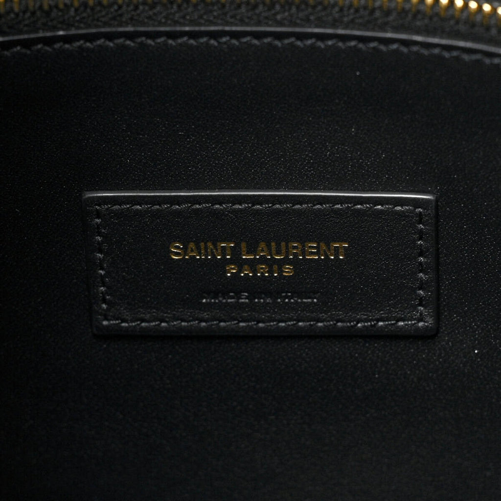 YVES SAINT LAURENT KLEINE HANDTASCHE AUS GENARBTEM LEDER